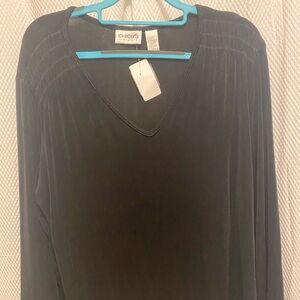 Chico's Elegant Black V-Neck Blouse